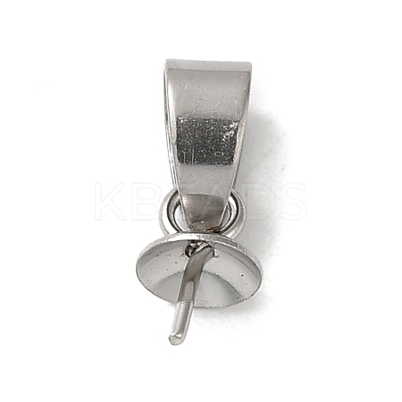 304 Stainless Steel Cup Pearl Peg Bails Pin Pendants STAS-D013-03C-P-1