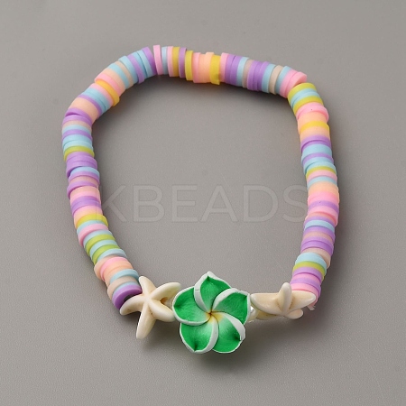 Polymer Clay Heishi Beads Stretch Bracelets for Women BJEW-WH0023-66-1