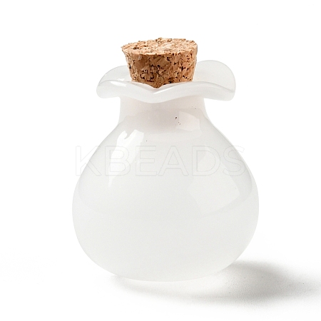 Lucky Bag Shape Glass Cork Bottles Ornament AJEW-A039-02E-1