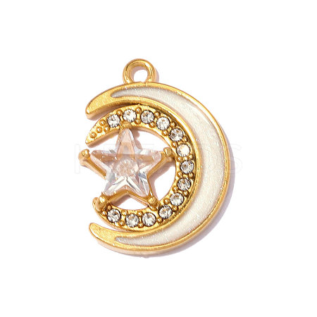 304 Stainless Steel Enamel Pendants STAS-OY014-56G-1
