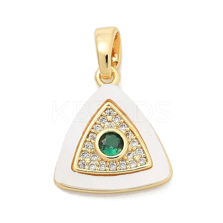 Brass Micro Pave Cubic Zirconia Pendents KK-M303-02G-11-1