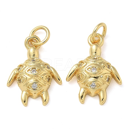Rack Plating Brass Micro Pave Cubic Zirconia Pendants KK-K392-20B-G-1