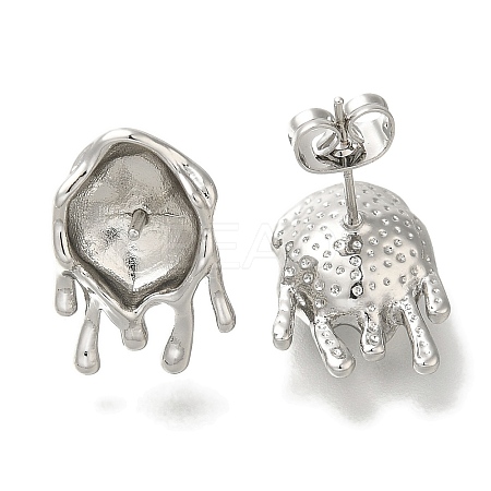 Brass Stud Earring Findings KK-K388-11P-1