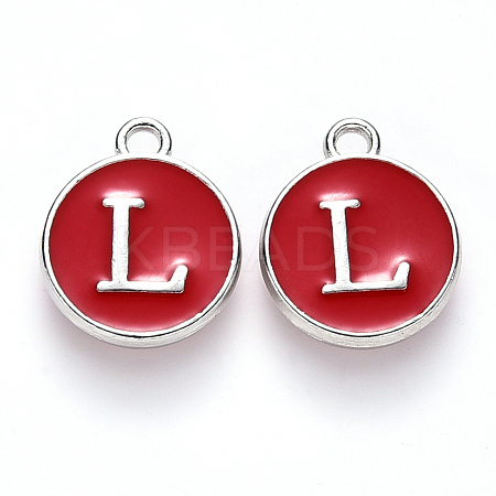 Platinum Plated Alloy Enamel Charms ENAM-S118-03L-P-1