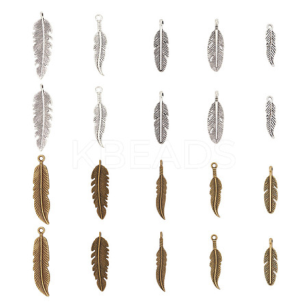 90pcs 15 style Tibetan Style Alloy Pendants TIBEP-AR0001-12-1