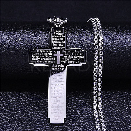 Non-Tarnish 201 Stainless Steel Pendant Necklaces NJEW-H015-08P-1