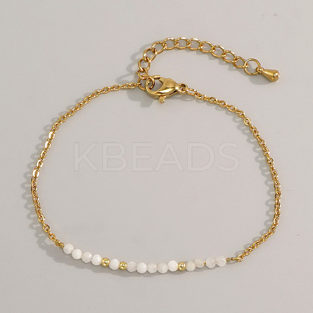 Natural Moonstone Beads Link Bracelets AL8612-5-1