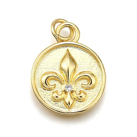 Rack Plating Brass Micro Pave Cubic Zirconia Pendants X-KK-K401-80G-1