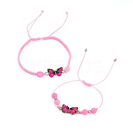 Adjustable Nylon Braided Bead Bracelets BJEW-TA00479-1