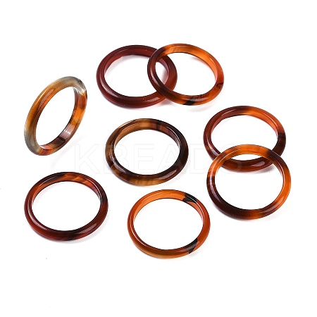 Dyed & Heated Natural Agate Finger Rings for Women RJEW-Z075-01B-1