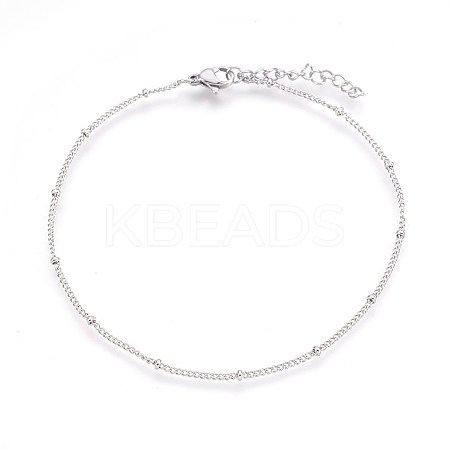 Tarnish Resistant 304 Stainless Steel Curb Chain Anklets LS-AJEW-P069-05P-1