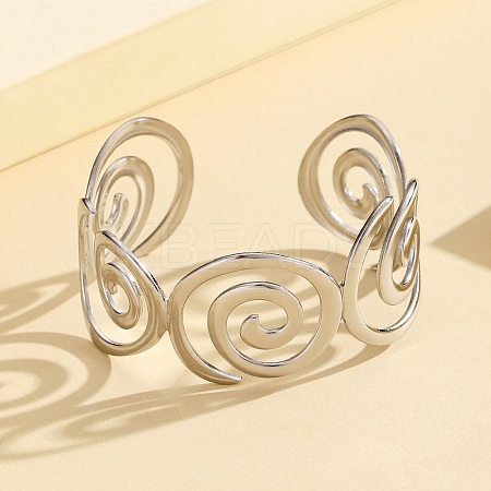 304 Stainless Steel Cuff Bangles for Women BJEW-D384-02P-1