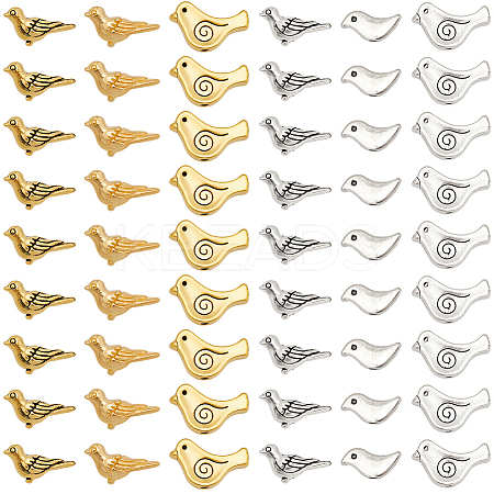150Pcs 6 Styles Tibetan Style Alloy Beads TIBEB-SC0001-48-1