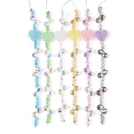 Electroplate Glass and Acrylic Rhinestone Beads Strands MAK-T011-07G-1