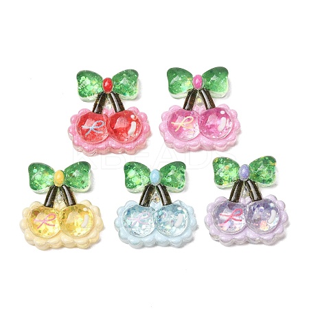 Transparent Resin & Paillette Imitation Food Cabochons RE-CBA0EC6-09-1