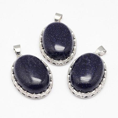 Blue Goldstone Pendants G-D851-36-1