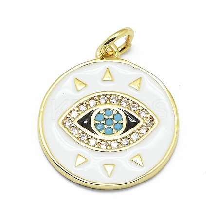 Brass Micro Pave Clear Cubic Zirconia Pendants KK-M207-F03-08-1