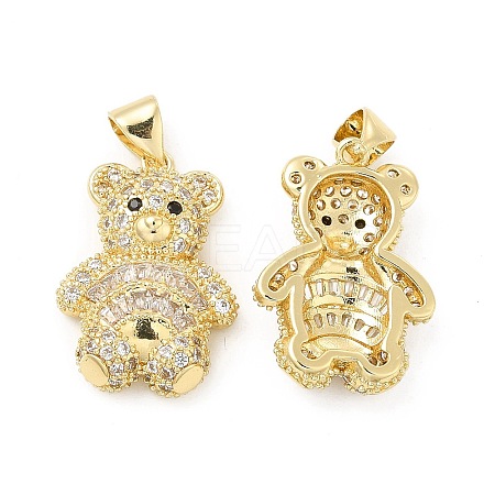 Brass Micro Pave Cubic Zirconia Pendants KK-H441-05B-G-1