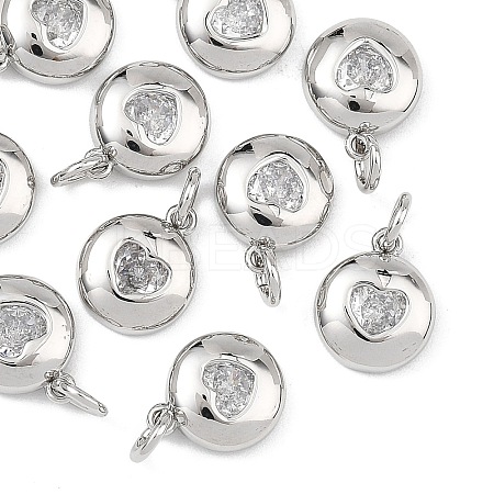 SHEGRACE Valentine's Day Brass Clear Cubic Zirconia Charms XGRQ3P533-594P-1