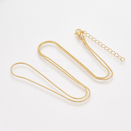 Brass Round Snake Chain Necklace Making MAK-T006-11B-G-1