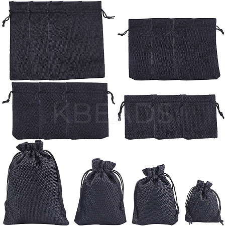 16Pcs 4 Styles Polyester Imitation Burlap Packing Pouches Drawstring Bags ABAG-BBC0001-01A-1