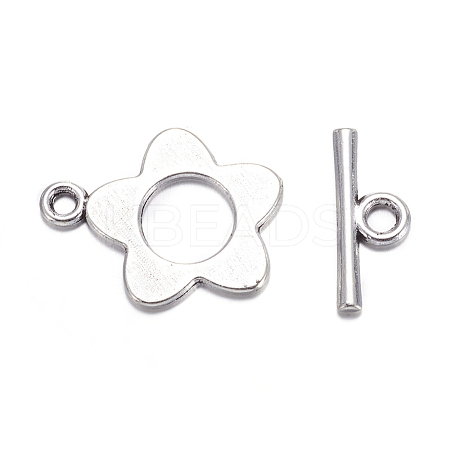 Flower Tibetan Style Alloy Toggle Clasps LS-A0977Y-1