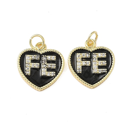 Brass Micro Pave Cubic Zirconia Pendants KK-L243-20G-03-1
