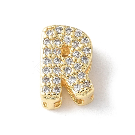 Brass Micro Pave Clear Cubic Zirconia Initial Multi-strand Links KK-S520-01G-18-1
