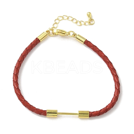 3MM Braided Round Imitation Leather Cord Bracelet Making MAK-S075-01G-J-1