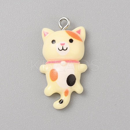 Opaque Resin Cat Pendants X1-CRES-TAC0010-07A-1