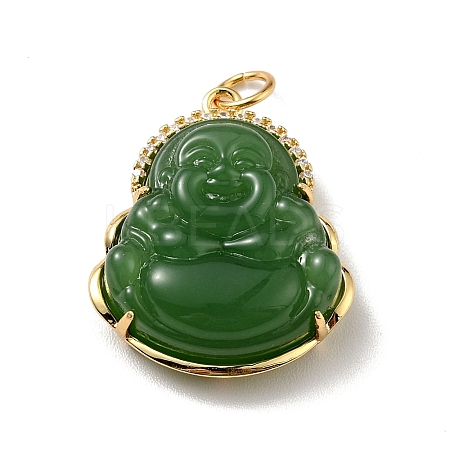 Natural Dyed Jade Pendants KK-C242-06G-03-1