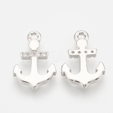 Brass Micro Pave Cubic Zirconia Charms ZIRC-Q014-029P-1