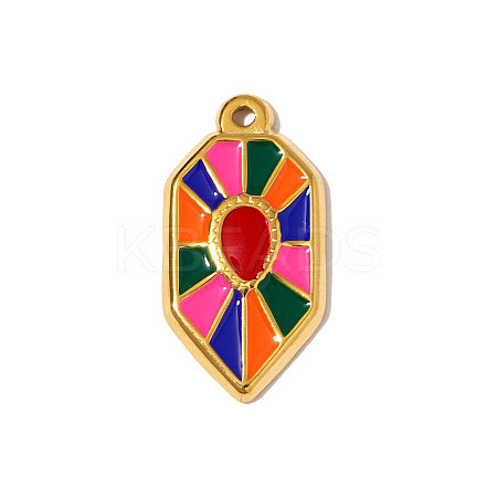 304 Stainless Steel Enamel Pendants STAS-OY008-57G-1