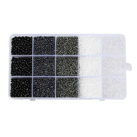 DIY 15 Grids ABS Plastic & Glass Seed Beads Jewelry Making Finding Beads Kits DIY-G119-02A-1