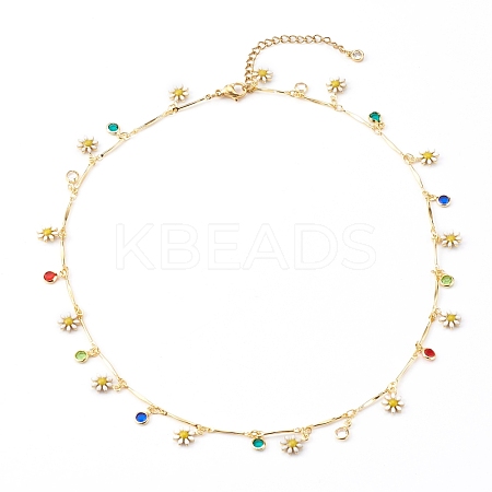 Brass Enamel Pendant Necklaces NJEW-JN03322-1