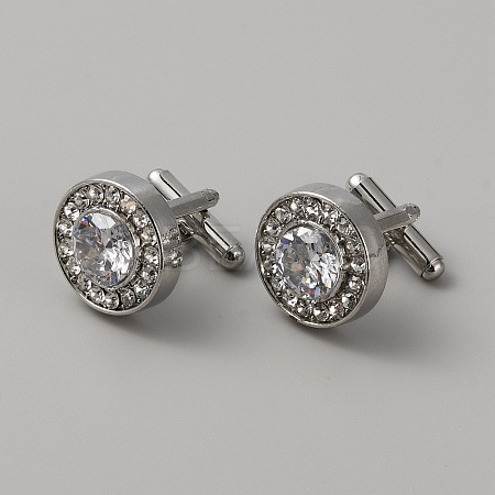 Alloy Rhinestone Cufflinks for Men FIND-WH0111-479-1