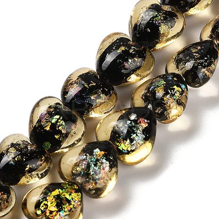 Handmade Dichroic Foil Glass Beads Strands DICH-U001-03C-1