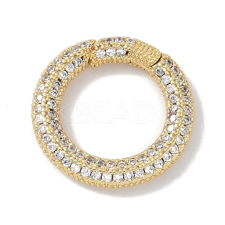 Rack Plating Brass Micro Pave Cubic Zirconia Twister Clasps KK-NH0002-04G-01-1