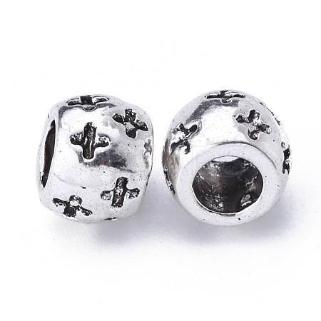 Tibetan Style Alloy European Beads TIBE-S319-125AS-RS-1