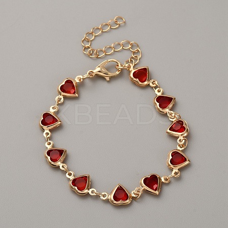 Alloy Rhinestone Link Chain Bracelets for Women BJEW-WH0023-65-1