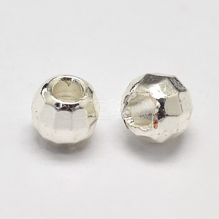 PVD Vacuum Plating Brass Round Faceted Spacer Beads KK-I598-26S-RS-1