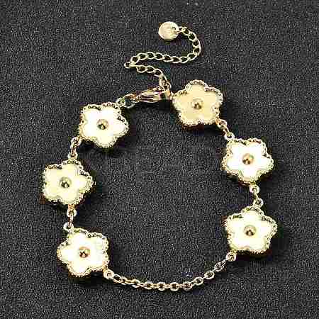 304 Stainless Steel Link Bracelets for Women BJEW-P354-03A-G-1