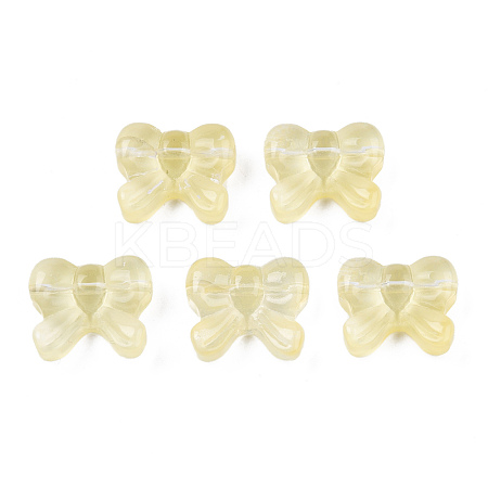 Transparent Spray Painted Glass Beads GLAA-N035-025-C07-1