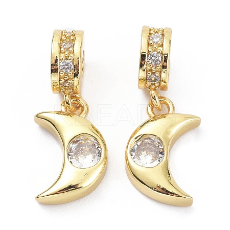 Brass Cubic Zirconia Pendants ZIRC-C001-05G-1