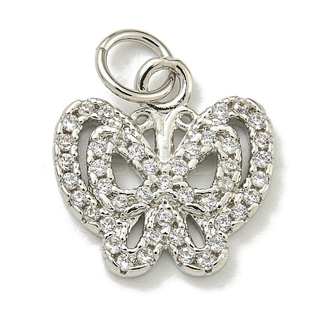 Rack Plating Brass Micro Pave Cubic Zirconia Charms KK-K386-08P-1
