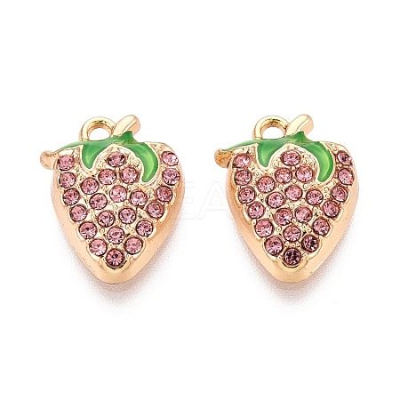 Alloy Rhinestone and Enamel Pendants PALLOY-T092-42G-03-1