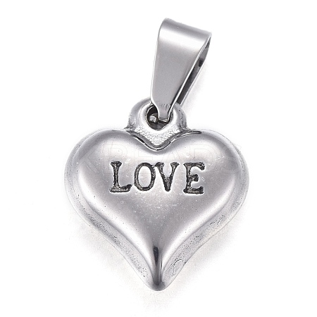 Non-Tarnish Valentine's Day 201 Stainless Steel Charms STAS-I159-02B-P-1