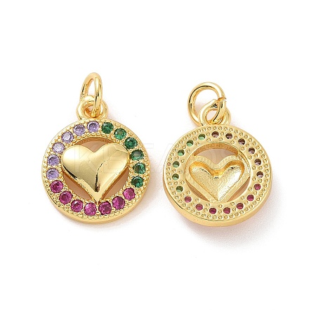 Brass Micro Pave Colorful Cubic Zirconia Charms KK-E068-VF132-1