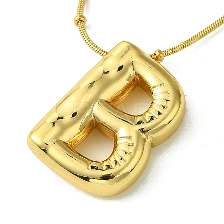 Ion Plating(IP) Initial Letter 304 Stainless Steel Pendant Necklaces NJEW-R265-05G-B-1