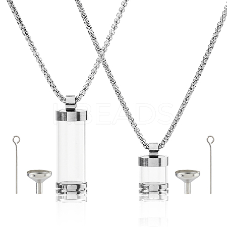 Transparent Glass Wishing Bottle Pendant NJEW-HS0001-01P-1